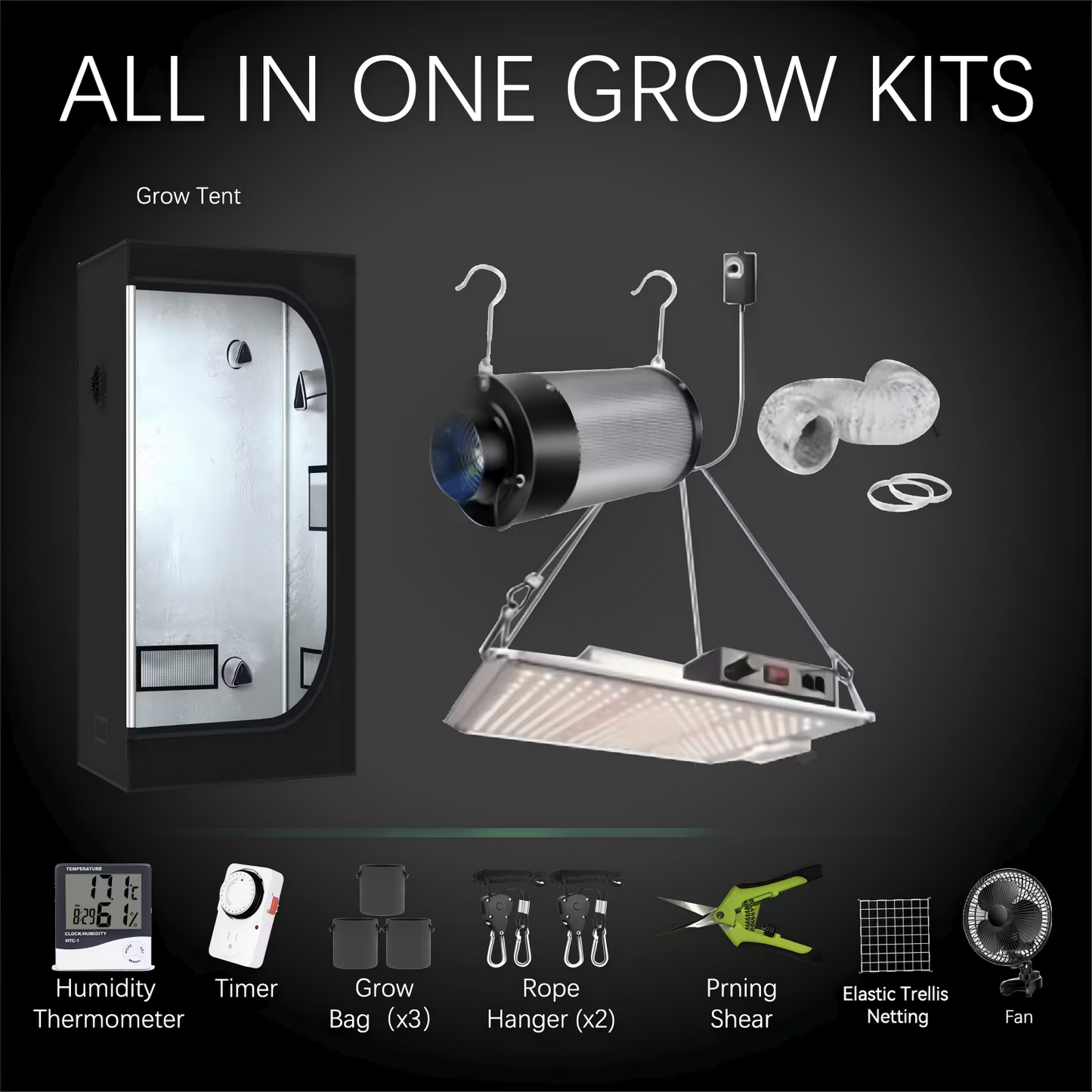 Greeners Growbox Komplettset 80x80x160 – mit Samsung Power & Style